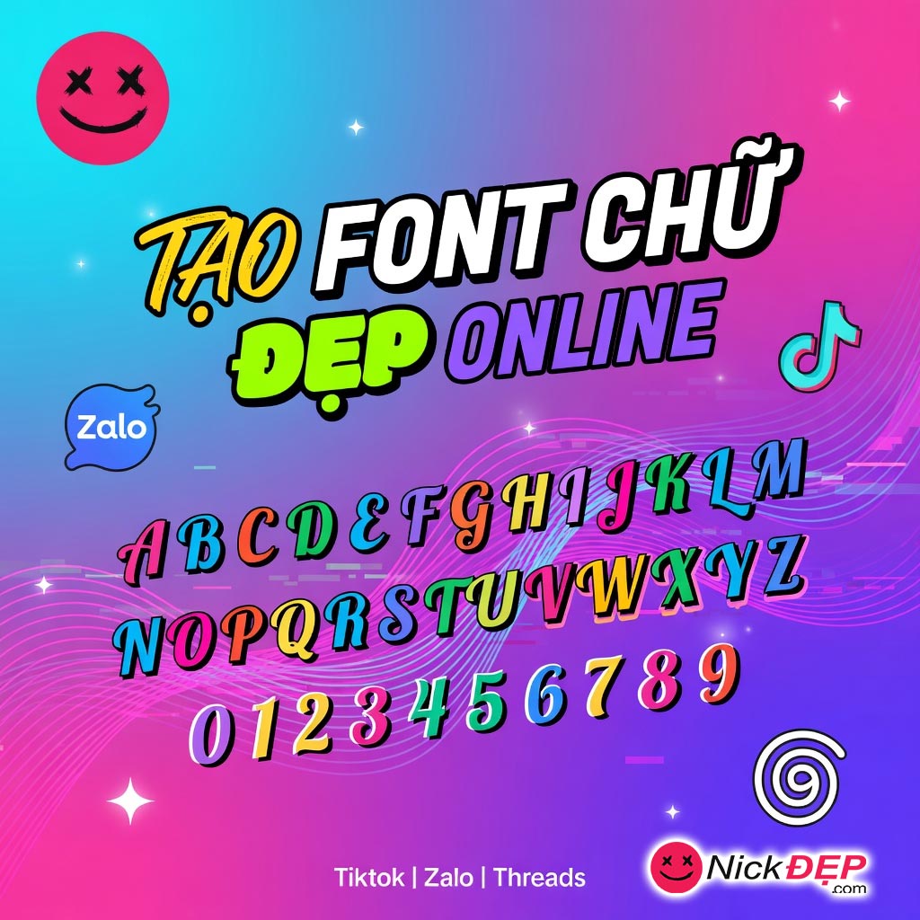 Tạo font chữ Đẹp Zalo,TikTok, Threads trên NickDEP.com